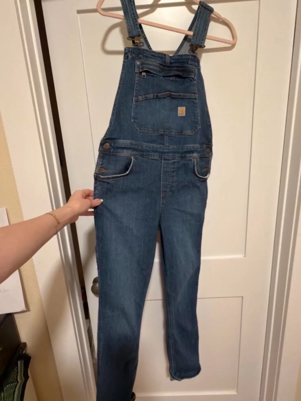 Carhartt Denim Overalls Relaxed Fit in Blue Wash - Picture 7 of 8